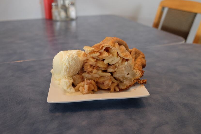 They pack as many as 50 apples into a single pie at Mom's Cafe in Sooke, British Columbia....