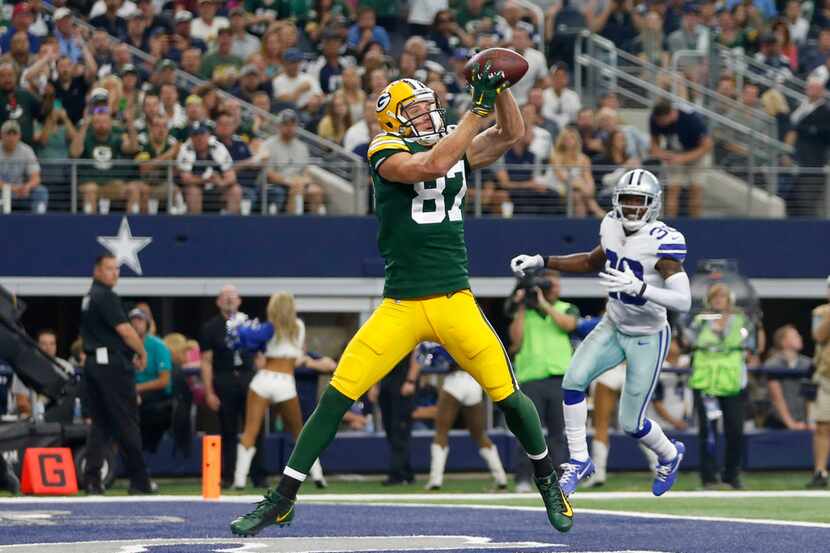 Green Bay Packers wide receiver Jordy Nelson (87) catches a pass for a touchdown during the...