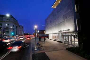 The exterior of the newly completed Dallas Morning News building in the old Dallas Public...