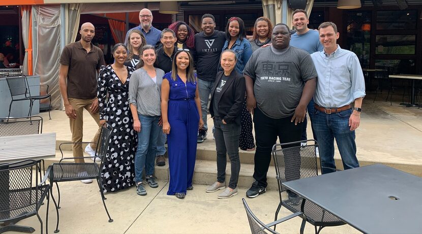 A group shot of Impact Ventures participants at lunch.