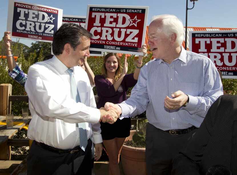 U.S. Sens. Ted Cruz (left) and John Cornyn will host a fundraiser designed to help the GOP...
