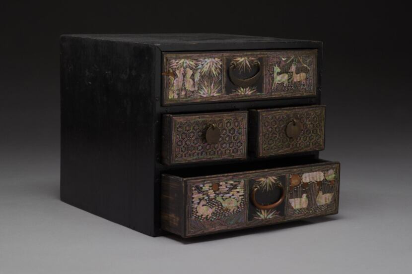In the "Jerry Lee Musslewhite Collection of Korean Art" is a woman's incidental box made of...