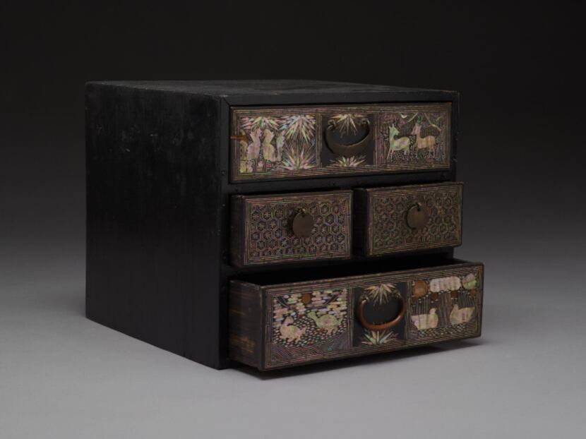 In the "Jerry Lee Musslewhite Collection of Korean Art" is a woman's incidental box made of...
