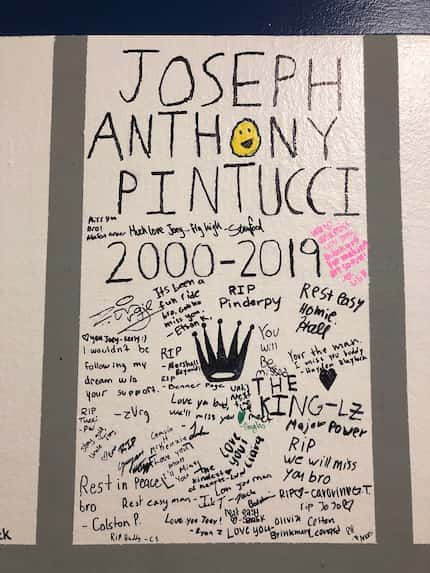 Students dedicated a spot on the senior wall to their former classmate, Joseph Anthony...