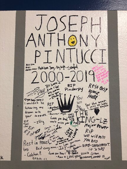 Students dedicated a spot on the senior wall to their former classmate, Joseph Anthony...