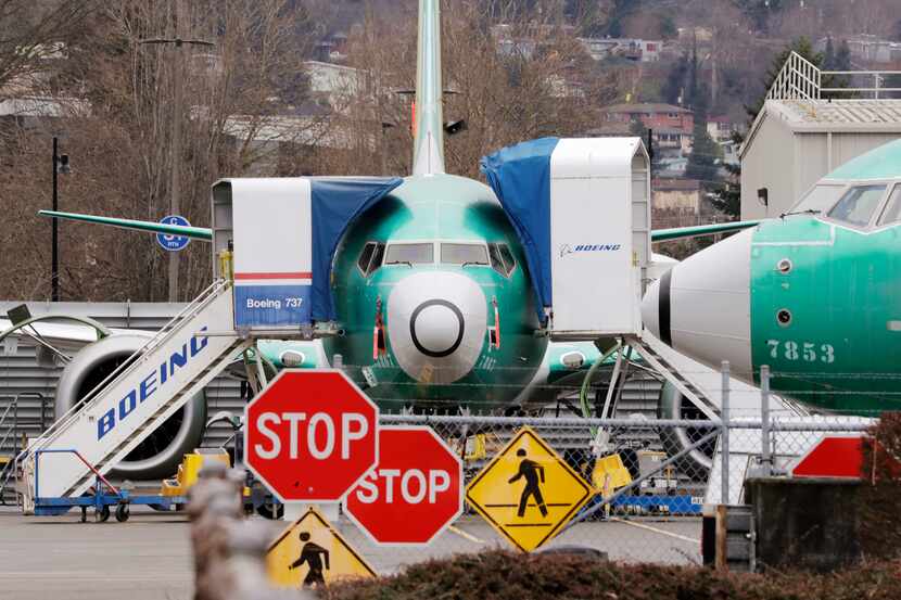 This 2019 file photo shows Boeing 737 Max jets parked in Renton, Wash. (AP Photo/Elaine...