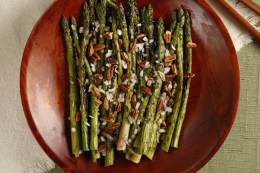 "Smoked pecans and shallots can accent the acidity of the asparagus perfectly," Dean Fearing...