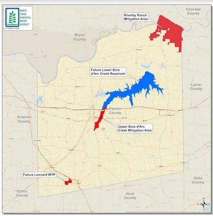 An illustration of the project area provided by the North Texas Municipal Water District....