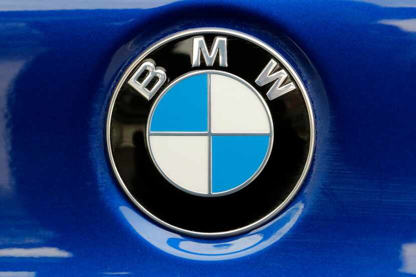 This is the BMW logo on a BMW automobile on display at the Pittsburgh Auto Show Thursday,...