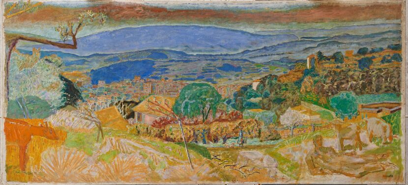 Pierre Bonnard, Landscape at Le Cannet, 1928, oil on canvas, 50 3/8 x 109   in. (128 x 278.2...