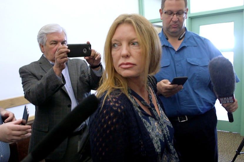 Tonya Couch leaves a hearing at Criminal District Court No. 2 on Thursday.