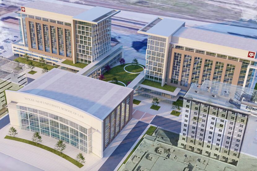 Artist rendering of the proposed Texas A&M University campus in downtown Fort Worth.