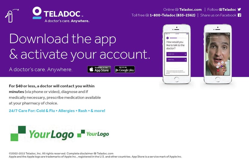 
A Teladoc mailer was sent to clients this fall. The company added almost a thousand clients...