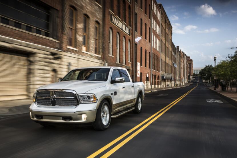 The 2013 Ram Laramie Longhorn has a 5.7-liter V-8 engine and an eight-speed transmission...