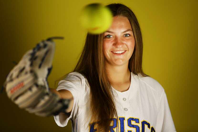 Frisco softball player Maddie MacGrandle stands for a portrait in The Dallas Morning News...