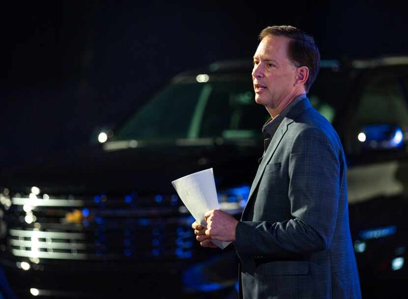 Plant executive director Bill Kulhanek stands before the new Chevrolet Suburban during the...