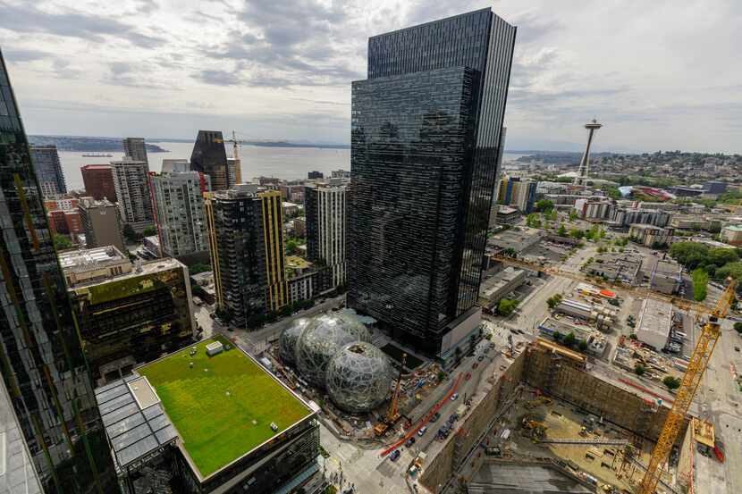 Amazon's campus in Seattle, Wash., is in both the downtown and South Lake Union...