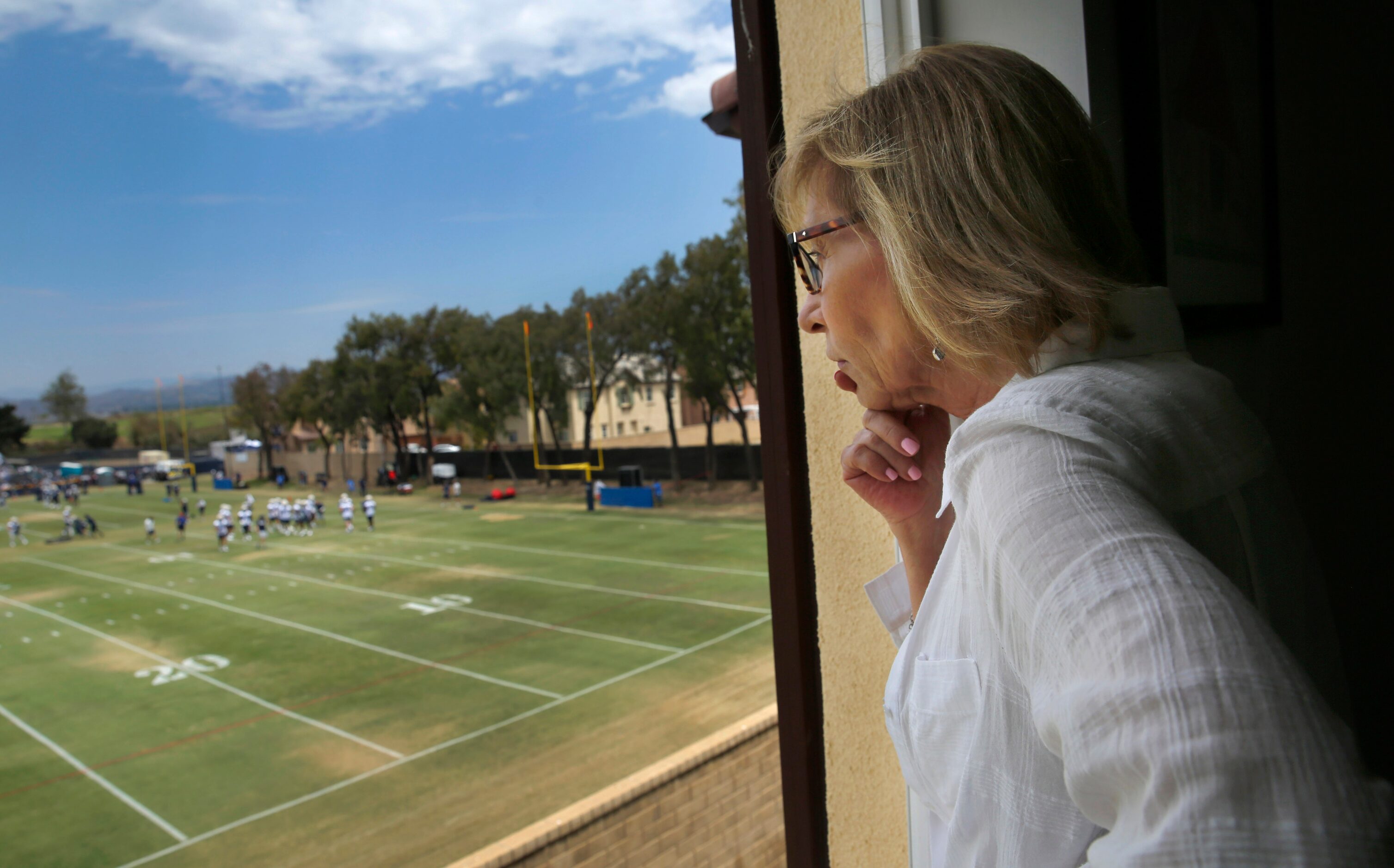 Homeowner Michelle Payne watched the Dallas Cowboys training camp opening ceremonies and...