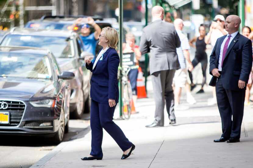Democratic presidential nominee Hillary Clinton left her daughter's apartment in New York on...