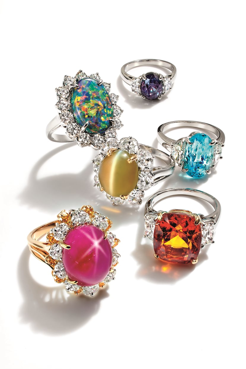 Six one-of-a-kind Oscar Heyman rings cost $100,000 to $190,000 each or $860,000 for all six....