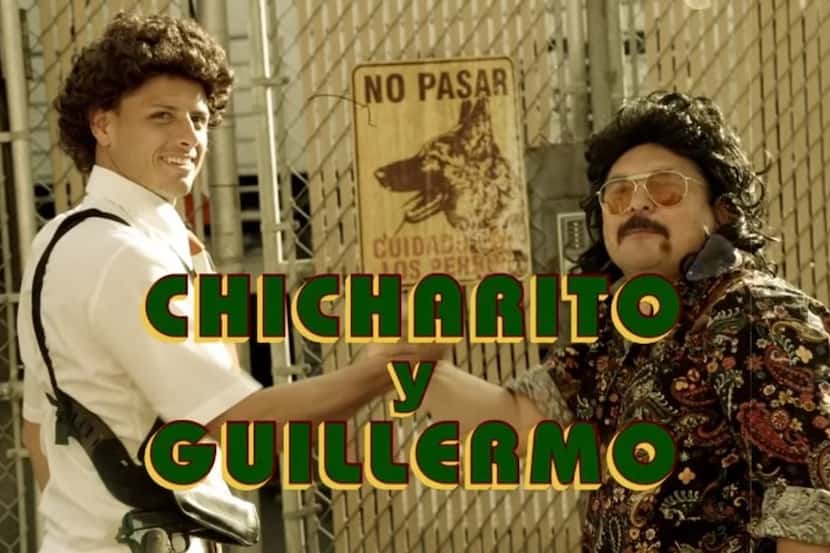 "Chicharito" Hernández (izq.) en el sketch de "Jimmy Kimmel Live!"