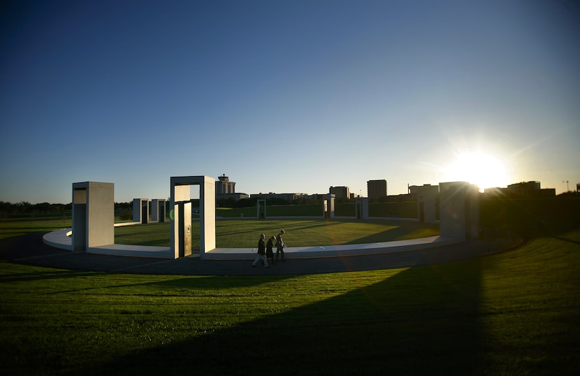 The Aggie Bonfire Memorial on the campus of Texas A&M University honors those who died...