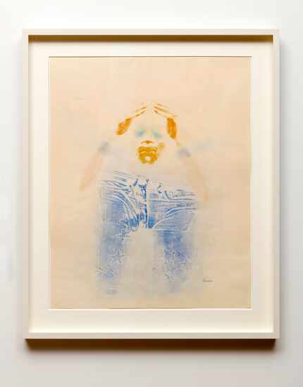 For his 1974 piece "Untitled," artist David Hammons pressed his own body on the paper and...