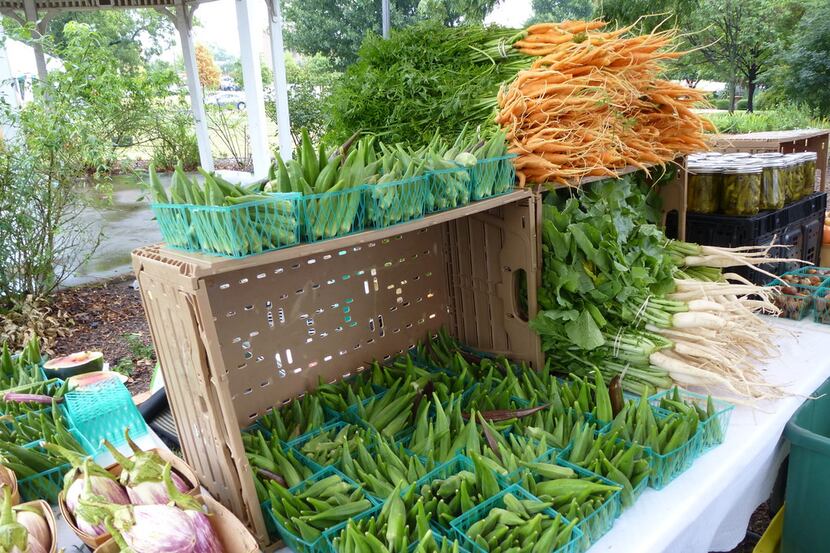 Babylove's Farm at Denton Community Market had an impressive display of carrots, parsnips,...