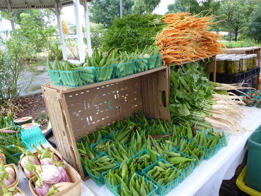 Babylove's Farm at Denton Community Market had an impressive display of carrots, parsnips,...