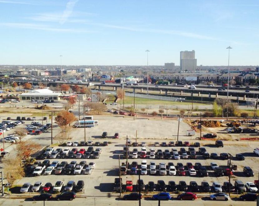 
The site of the Spire development at San Jacinto and Routh streets is now mostly parking...