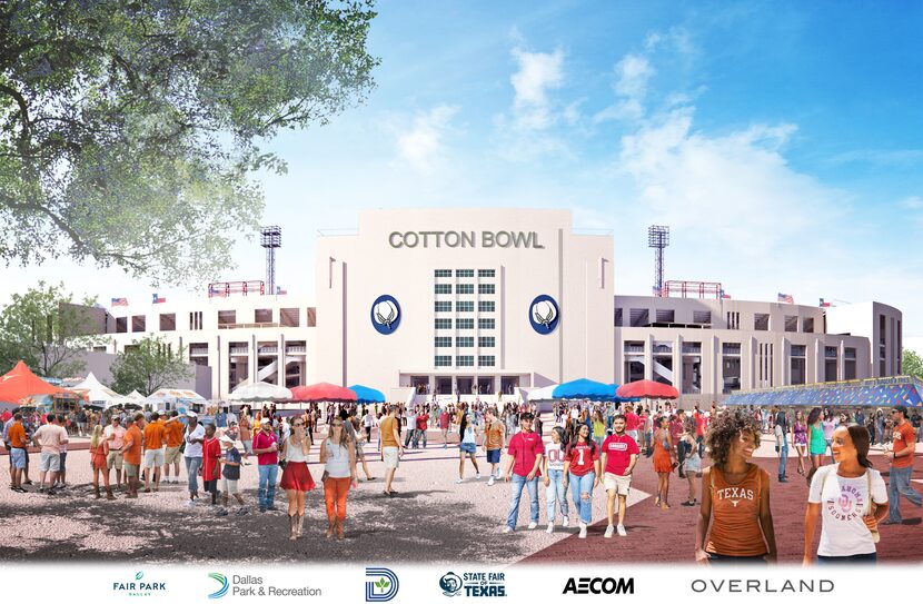 The Cotton Bowl in Fair Park, shown in a rendering, is expected to undergo $140 million in...