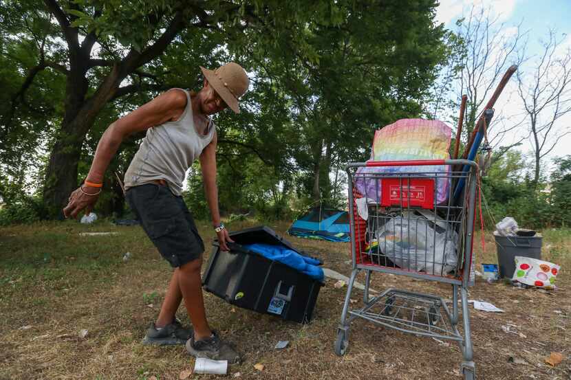 Dee Brooks dragged some of her personal belongings out of the Parnell Gould camp before a...