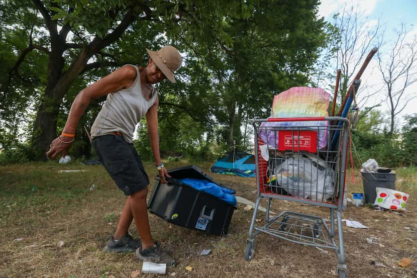 Dee Brooks dragged some of her personal belongings out of the Parnell Gould camp before a...