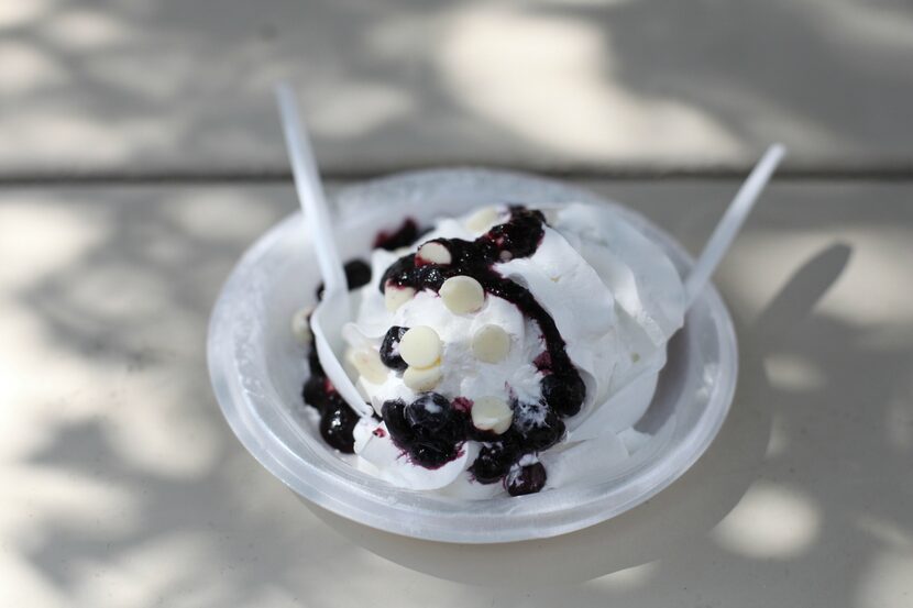 5. It's hard to see the deep-fried Texas bluebonnet under all that whipped cream. We found...