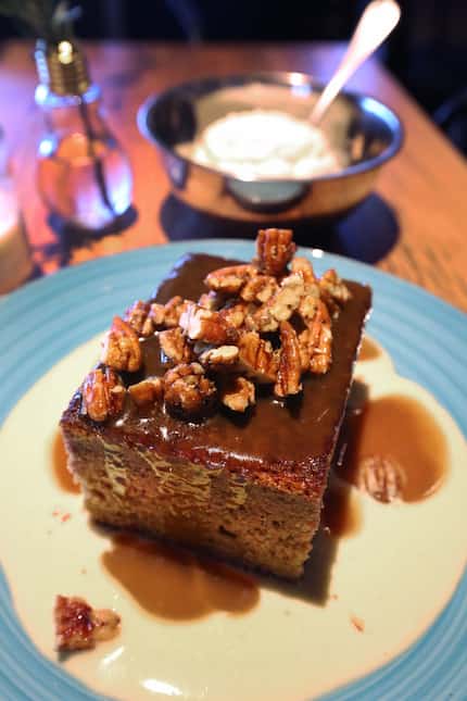 Whiskey Cake's namesake is a toffee torte "with a secret ingredient," employees say.