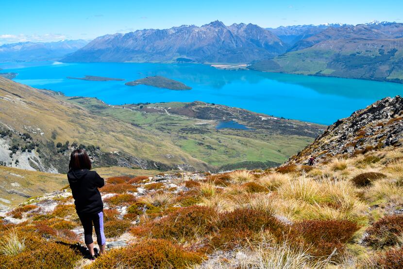 Lake Wakatipu, viewed from the top of Mount Judah near Glenorchy, owes its brilliant blue...