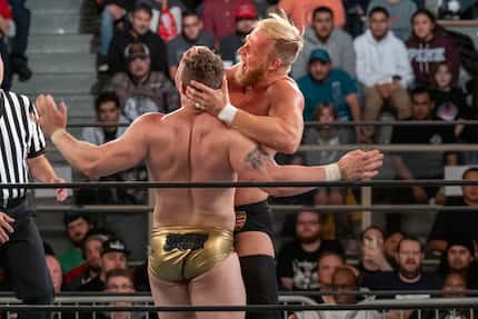 Marshall Von Erich applies the Iron Claw to Maxwell Jacob Friedman at MLW SuperFight on...