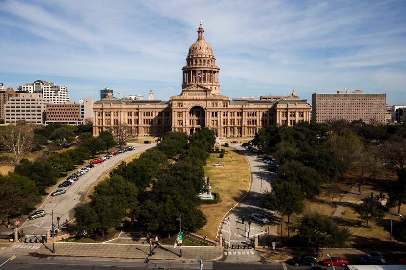 The Texas State Capitol building on the first day of the 85th Texas legislative session.