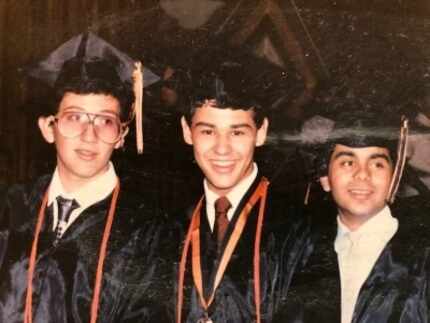 High school best amigos Andrew Yanez, left, Edgar Guevara and Willie Cintron, as seniors at...