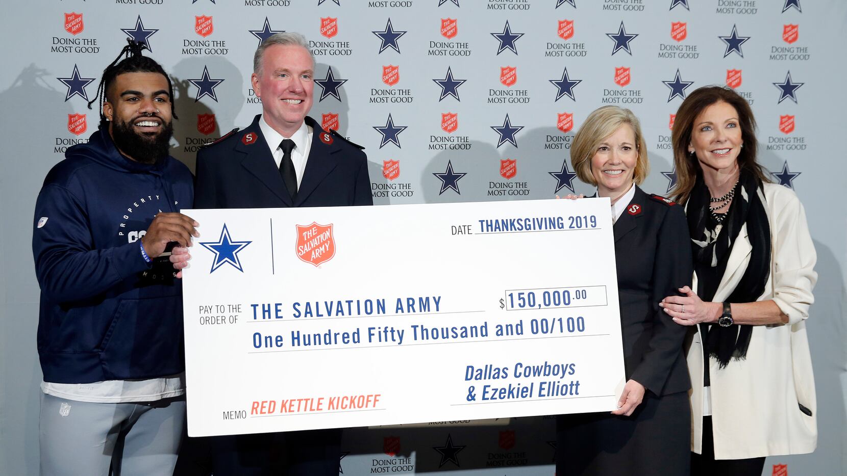 Cowboys, Ezekiel Elliott donate $150K of 'Zeke Who?' shirt proceeds to  Salvation Army
