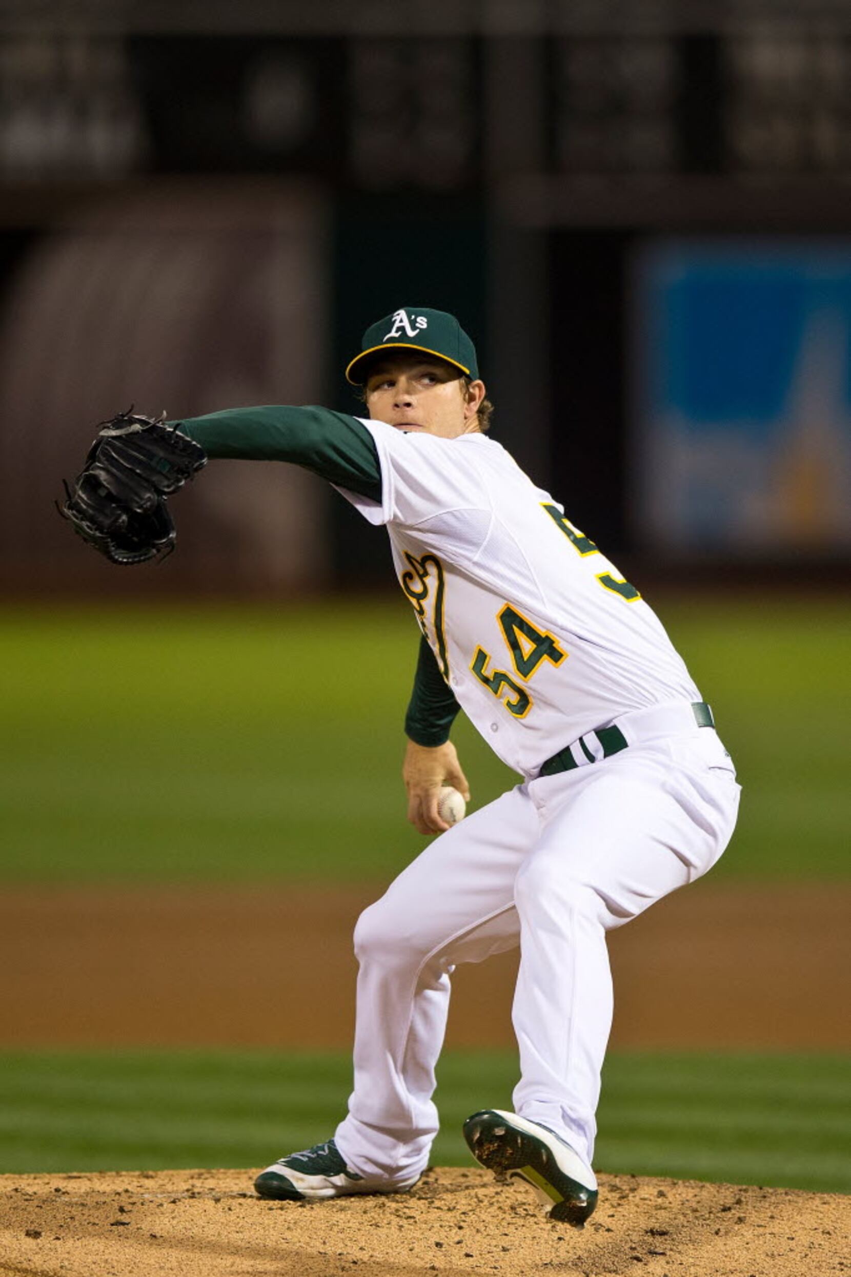 Sonny Gray of the Oakland Athletics pitches against the San Francisco