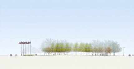  Click to enlarge a cutaway of the proposed memorial park.