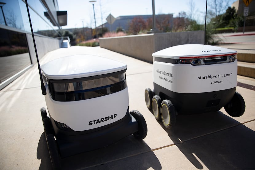 The meal-delivering robots travel up to 4 mph and operate autonomously. Students, staff and...