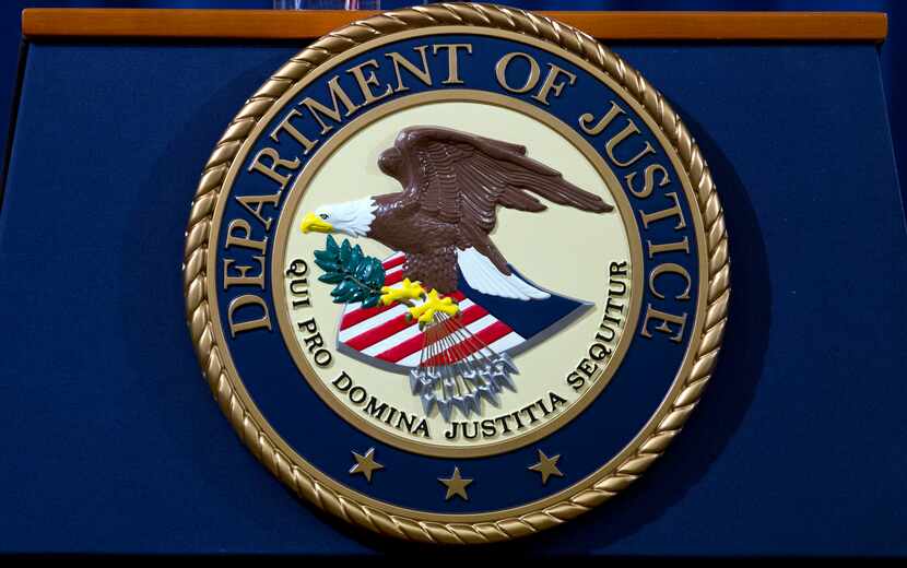 FILE - The Department of Justice seal is seen in Washington, Nov. 28, 2018. President Joe...