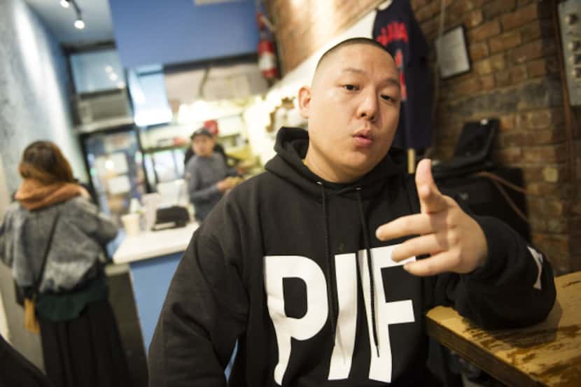 Eddie Huang, a chef and co-owner of BaoHaus, at the restaurant in New York, Jan. 10, 2013....