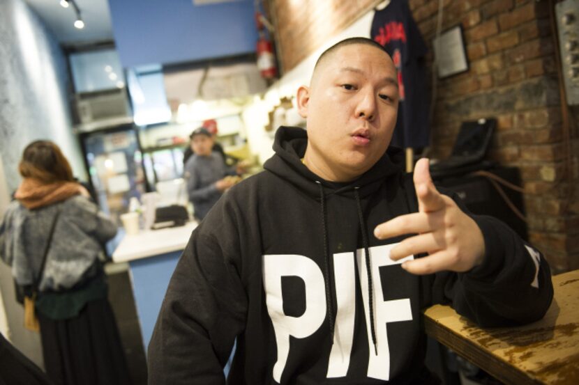 Eddie Huang, a chef and co-owner of BaoHaus, at the restaurant in New York, Jan. 10, 2013....