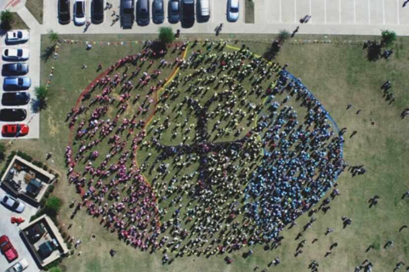  Elevate Life church assembled 2,500 people earlier this month to form the shape of an...