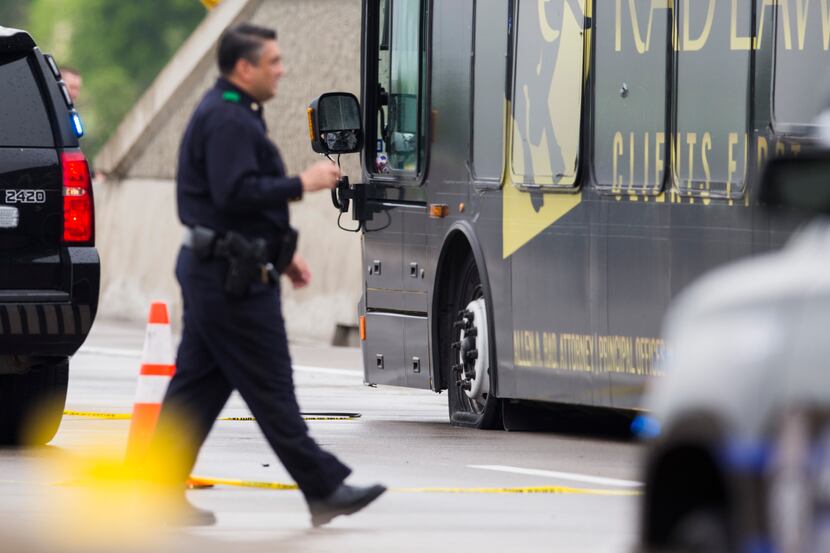 Rockwall police used a spike strip to disable the bus and end the chase on the President...
