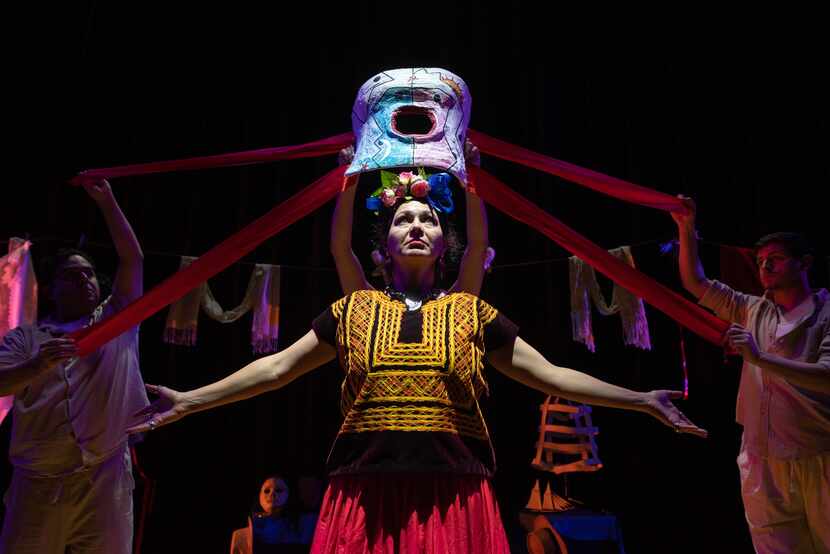 Actress Frida Espinosa Muller performs in a play at Cara Mía Theatre Co. about the life of...