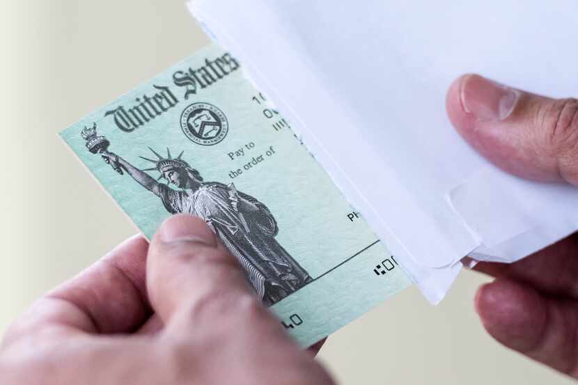 Un cheque del Departamento de Tesoro de Estados Unidos.